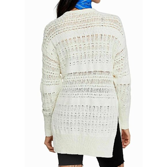 NWT Free People Hot Tropics Pullover Tunic Ivory XS Open Knit Sweater - Picture 3 of 10